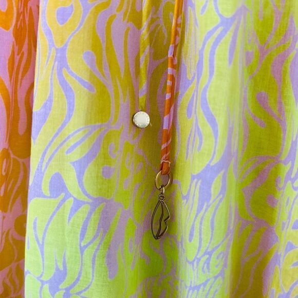 ⭕️ Stella McCartney Mini Dress Multi Color Orange Yellow Designer XS - Picture 10 of 13